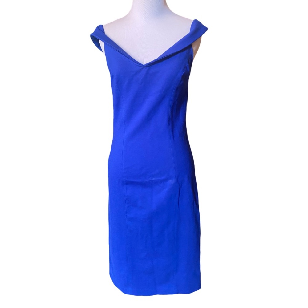 Off the shoulder cobalt blue dress